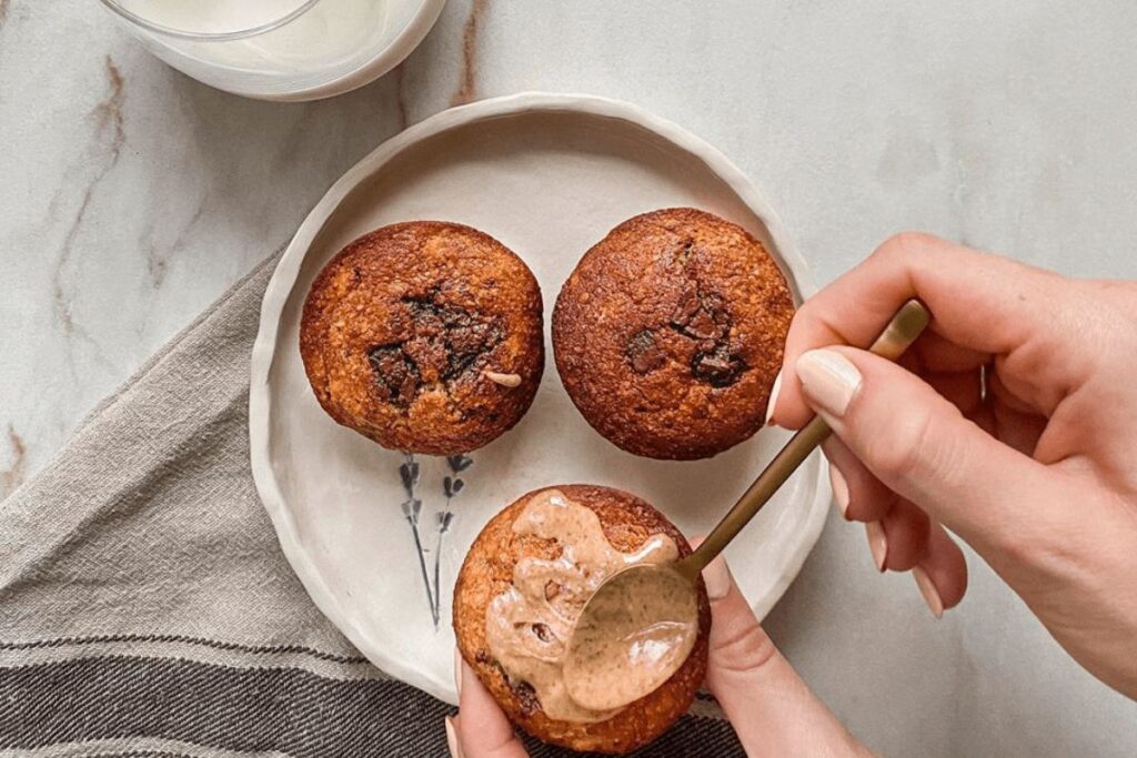 Soft banana muffins with chocolate chips