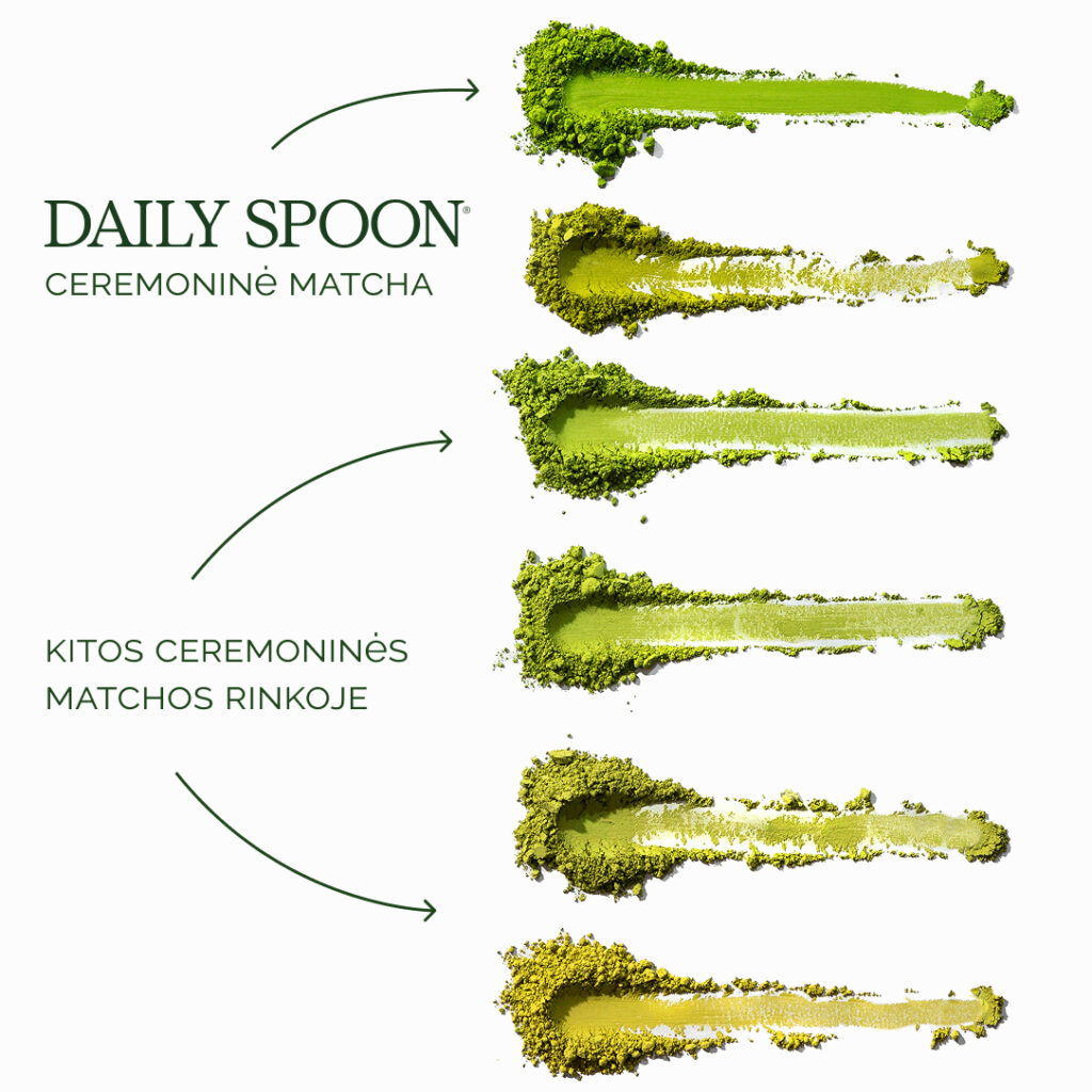 Daily Spoon ceremoninė matcha prieš kitas rinkoje esančias