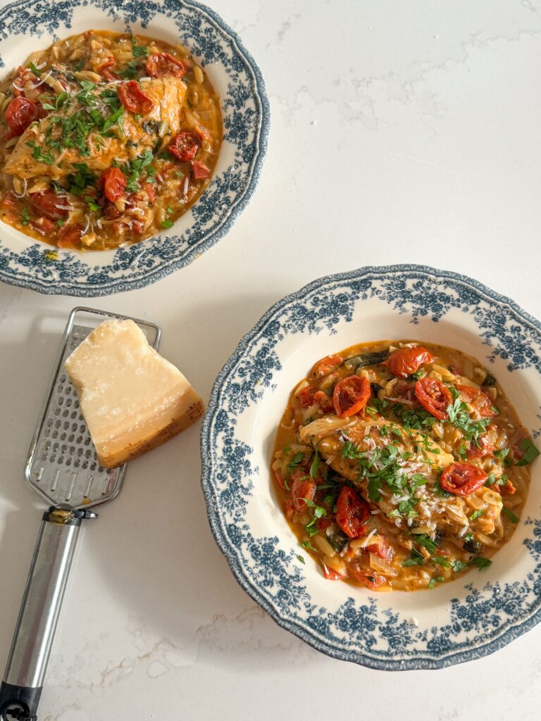 Tuscan-Style Chicken with Orzo and Sun-Dried Tomatoes 